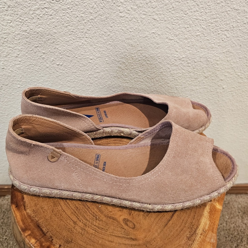 Verbenas CRUZ Pink Suede D'Orsay‎ Open Toe Espadrille Flats Size EU 39